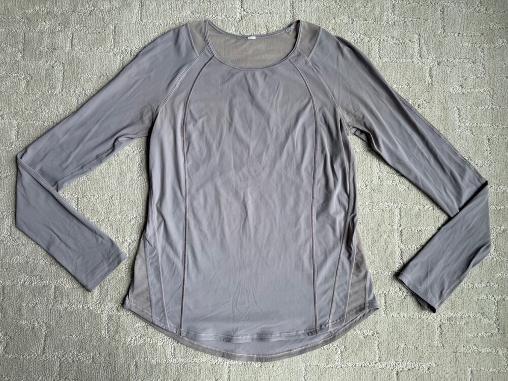 Lululemon Sculpt Long Sleeve Shirt Mesh Thumbholes Powdered Mauve Women's